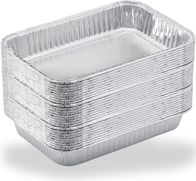Matchwaves Drip Pans for Weber, Disposable Aluminum Foil Grease Trays for Weber Grills, Universal Replacement Liners for Weber Series, 8.6" x 6" - 30 Pcs