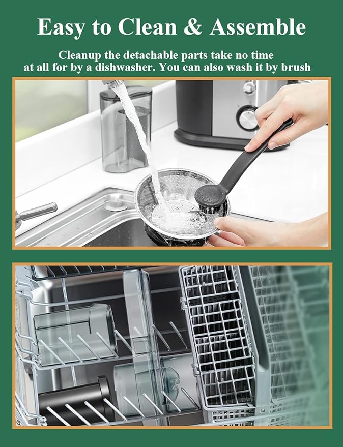 Juilist Juicer Machines with Anti-drip & Anti-slip Function, Centrifugal Juicer Whole Fruit and Vegetable with 3-inch Wide Food Chute, 2 Speeds, Recipe Included, Easy to Clean