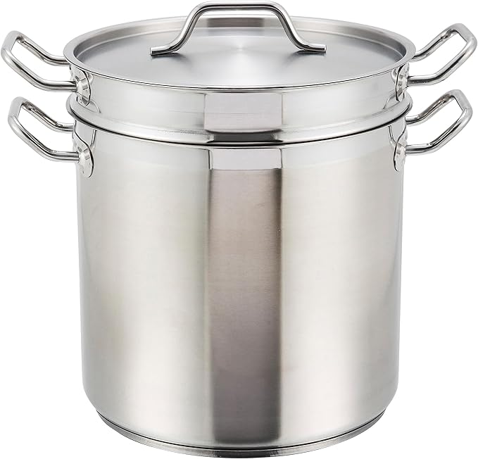 Winware Stainless 8 Quart Steamer/Pasta Cooker with Cover