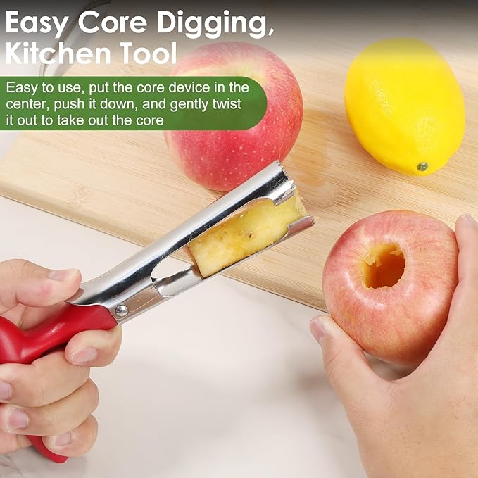 6Pack Stainless Steel Corer Fruit Corer Tool Ultra Sharp, Stainless Steel Easy To Operate And Clean For Baking Apples And Other Culinary Uses