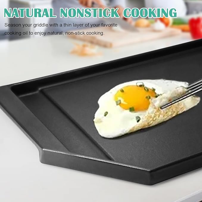 Cast Iron Griddle Replacement for GE Stove Top - Gas Griddle Plate for GE JGP5030SLSS, JGP5030DLBB, Cafe CGP9530SLSS, Profile PGP7030SLSS, PGP7030SL1SS, PGP9030SLSS 5 Burner Cooktop Pan