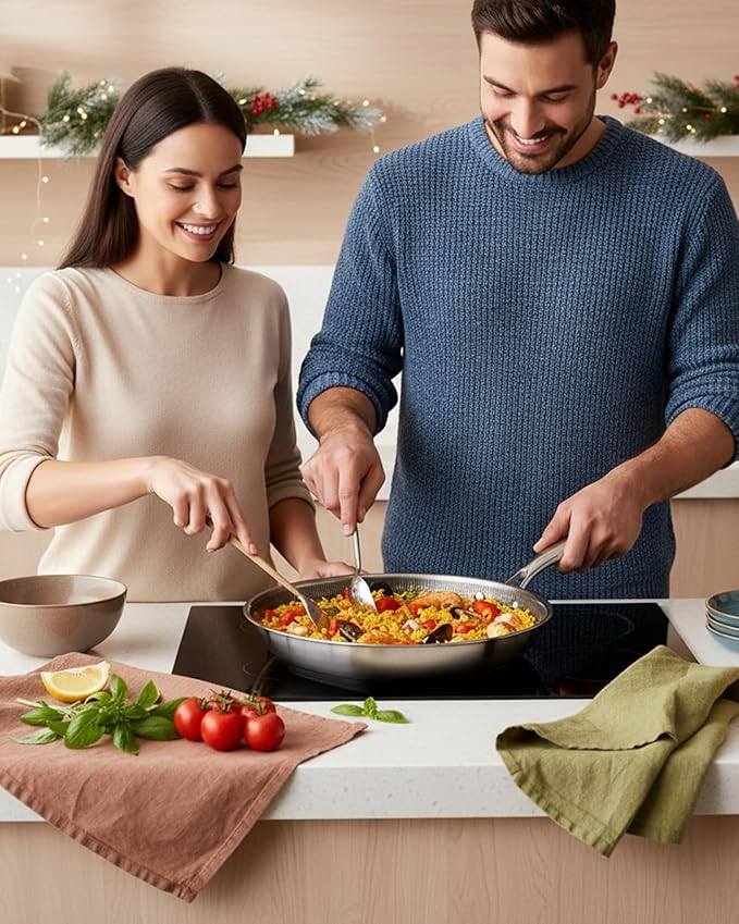 USELUCK Nonstick Frying Pans with Lid,8-Inch Stainless Steel Skillet with Honeycomb Surface,Dishwasher-Friendly,Oven-Safe,PFAS-FREE,Non-Toxic,Compatible with All Cooktops.
