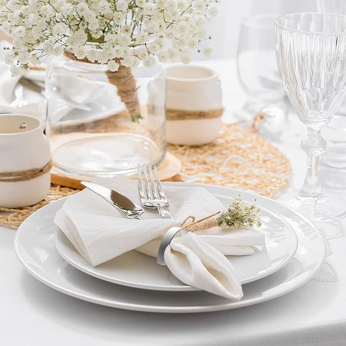20 Pcs Stainless Steel Napkin Rings Metal Napkin Ring Holders Easter Modern Serviette Buckles Metallic Adornment for Spring Table Kitchen Dinner Party Wedding(Matte Silver Semicircle)