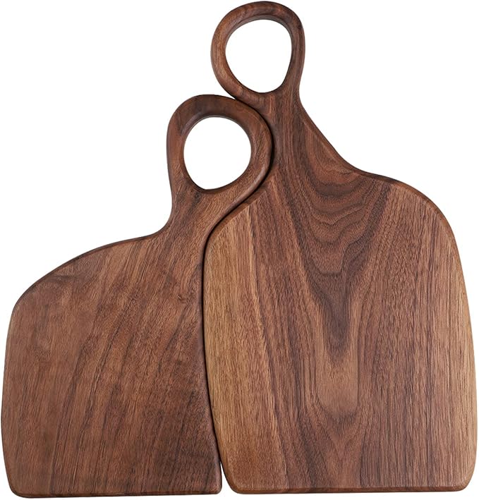 Muso Wood Couple Cutting Board Gift for Anniversary Wedding, 2 Pcs Charcuterie Board for Bride Couple, Birthday Gift for Wife Husband or Parents
