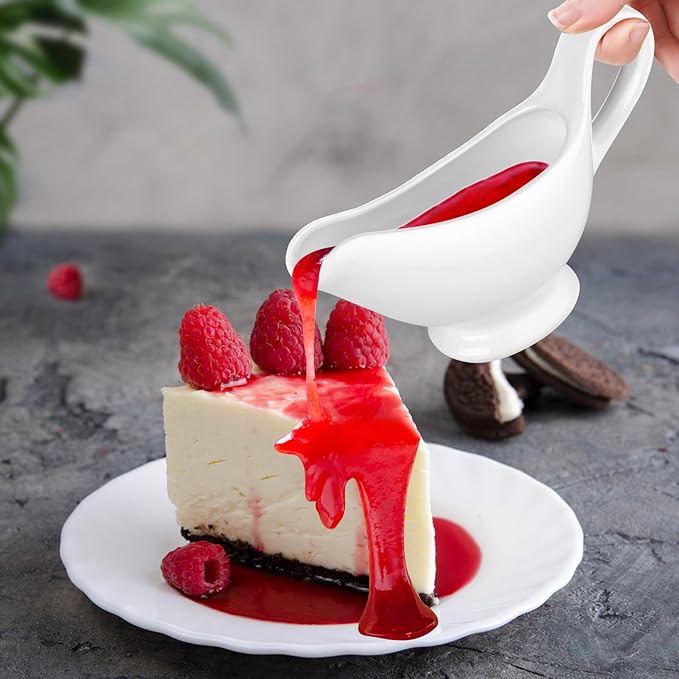 Zerodeko Sauce Pot Kettle Sauce Serving Bowls Dispensers Honey Server Small Side Dishes Dishes Tray Mini Appetizer Plates Side Seasoning Dish Gravy Boat Mini Fridge Lid Ceramics White