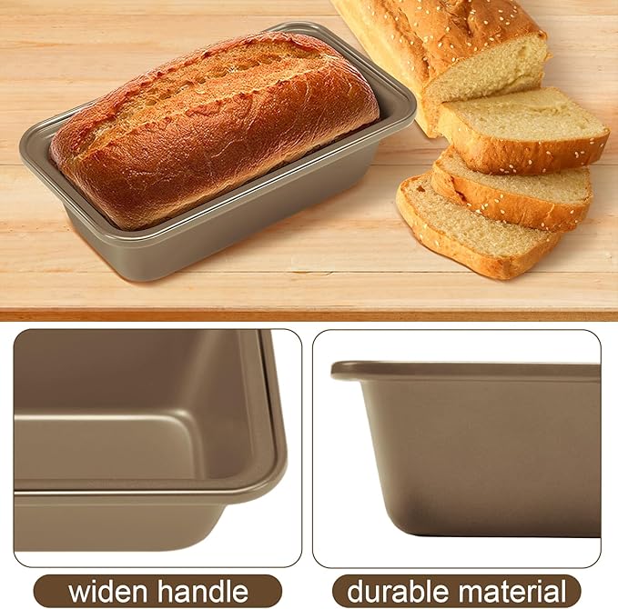 Uiifan 24 Pcs Mini Loaf Pan for Baking Bread Non Stick Small Banana Bread Tins Mini Loaf Pans for Nonstick Tiny Meatloaf Pan Carbon Steel for Oven and Baking (6 * 3.3 * 2inch,Gold)