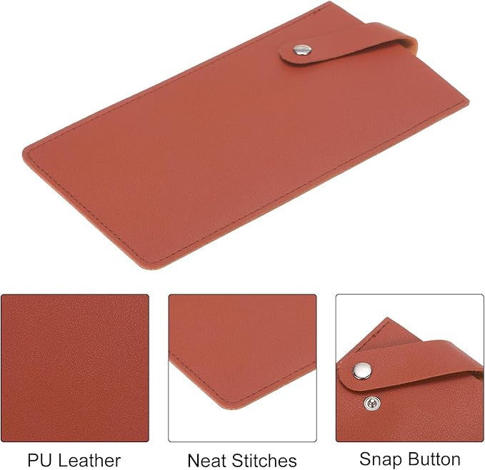 PATIKIL PU Leather Knife Meat Cleaver Sheath, Waterproof Chef Knife Guards Wide Knife Protector Cleaver Cover for Home Kitchen, Light Orange