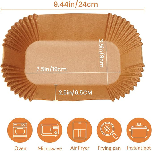 Loaf Pan Liners, 9x5In Food Grade Air Fryer Liners, 200Pcs Loaf Pan Liners, Non-Stick Pre Formed Parchment Paper - Rectangle Bread Pan Liners for Baking Bread for Ninja DZ201