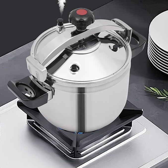 23.25 Quart Stainless Steel Pressure Cooker, 60Kpa Pressure Stewing Pot w/Alarm Device, Pressure Cooker Pot for Cooking, 3 Heavy Security Systems, Works on All Stovetops (Induction Compatible)