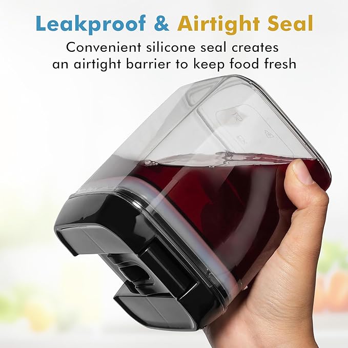 Shazo 6 PC Airtight Food Storage Containers - BPA Free Clear Plastic Snack & Spice Containers with Easy Lock Lids - Kitchen and Pantry Organization for Herbs, Coffee, Tea - 0.5L / 2.1 Cups