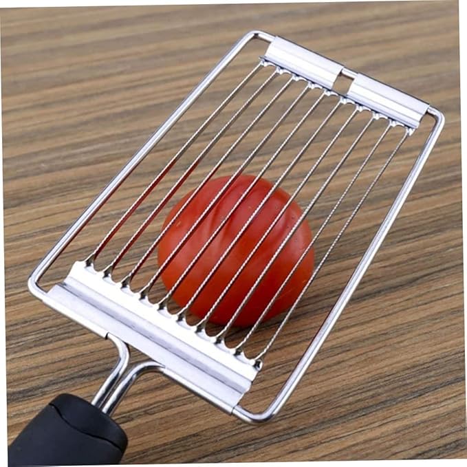 Tomato Slicer Stainless Steel Eggs Slicer with 10 Singing Cutting Wires Handheld Strawberry Tomato Cutter for Kitchen