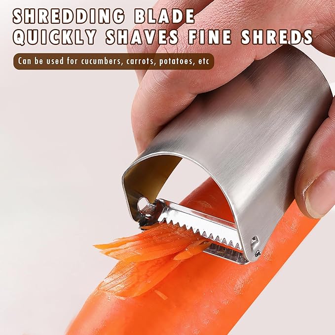 2-in-1 Vegetable Peeler & Julienne Slicer – Ultra-Sharp Stainless Steel Peeler for Carrots, Potatoes, Apples, Melons – Rustproof, Dishwasher Safe, Ergonomic Kitchen Peeler