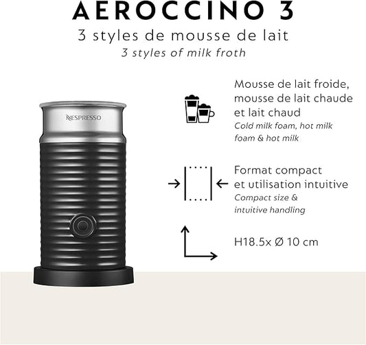 Nespresso Vertuo Next Coffee and Espresso Maker by Breville, with Aeroccino Milk Frother, Light Grey