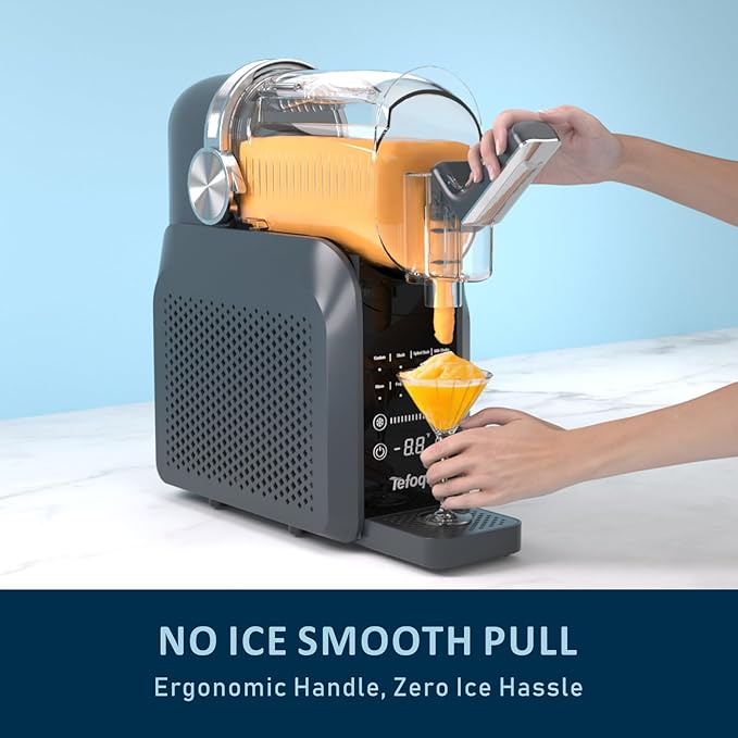 Slushie Machine, 88oz Frozen Drink Maker with 7 Preset Programs, No Ice Required for Frozen Margaritas, Slushies, Frappés and Milkshakes, Mist Gray