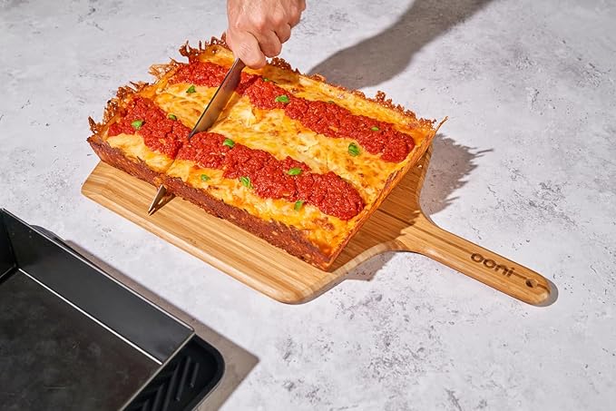 ooni Detroit-Style Pizza Pan 9 x 6 Inch - Rectangular Deep Dish Pizza Pan with Lid, Non-Stick Aluminum Pan, Rectangle Baking Pan & Proofing Tray