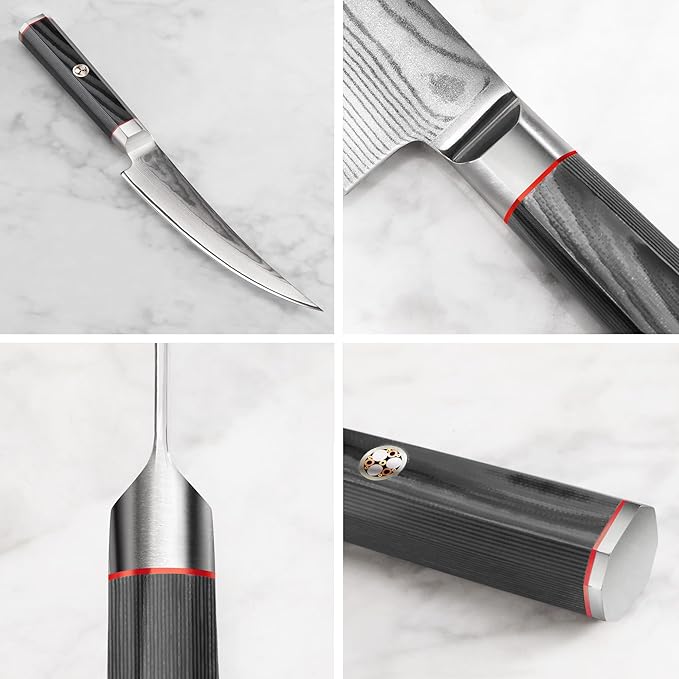 Cangshan YARI Series 6-inch Boning Knife with Sheath, X-7 Damascus Steel, 501257