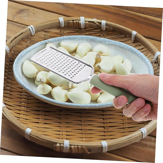 Garneck Stainless Steel Garlic Chopper Cheese Zester Multifunctional Grater for Efficient Vegetable Cheese Preparation with Comfortable Ergonomic Handle Easy to Clean Kitchen Tool