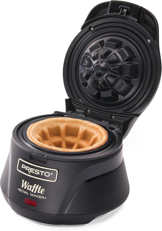 Presto 03500 Belgian Waffle Bowl Maker,Black, 9.3 x 8.25 x 5.25 inches