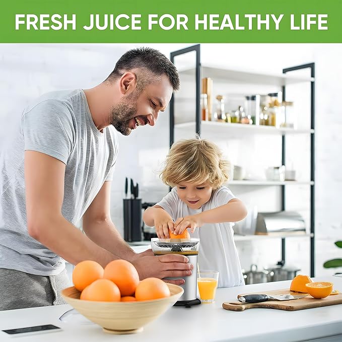 ASLATT Electric Citrus Juicer Squeezer Stainless Steel, Orange Juicer Electric,Homemade Orange Juice Squeezer Machine, Detachable Design,Easy Clean