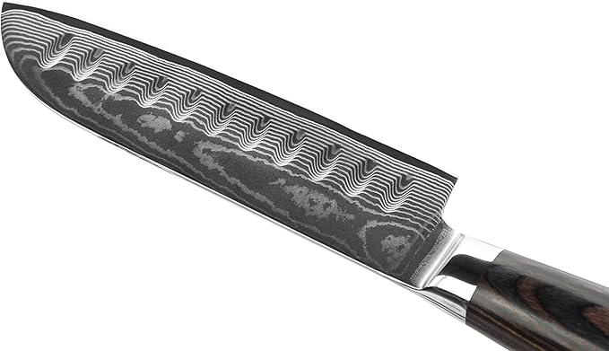 Wakoli EDIB Essentials 4-Piece Damascus Knife Set – Professional Kitchen Knives with VG10 Core, 67-Layer Damascus Steel Blades – Santoku, Chef, Small Santoku & Paring Knife with Pakkawood Handles