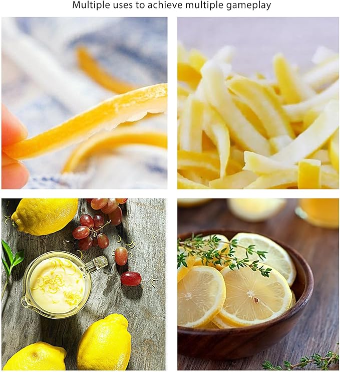 Stainless Steel Citrus Lemon Peeler Zester Tool,Multipurpose Lemon Zester Fruit Peeler,Garnish for Cocktail Mixers,Multifunctional Kitchen Gadget,Professional Grade Bar Accessory