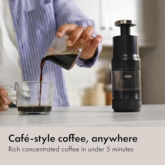 OXO Brew Rapid Brewer - Portable Coffee Maker, Fast Manual Hot & Cold Brew, Small Handheld Brewer, Compact Travel Coffee Maker