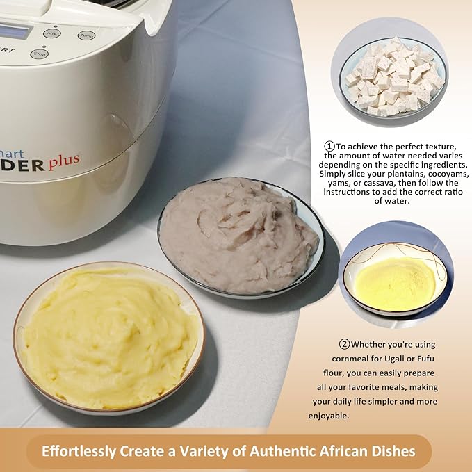 Pliyhong Yam Pounding Machine 3L 700W Electric African Food Cooker to Make Pounded Yam, Plantains, Cocoyams,Cassava FuFu COOK AND POUND