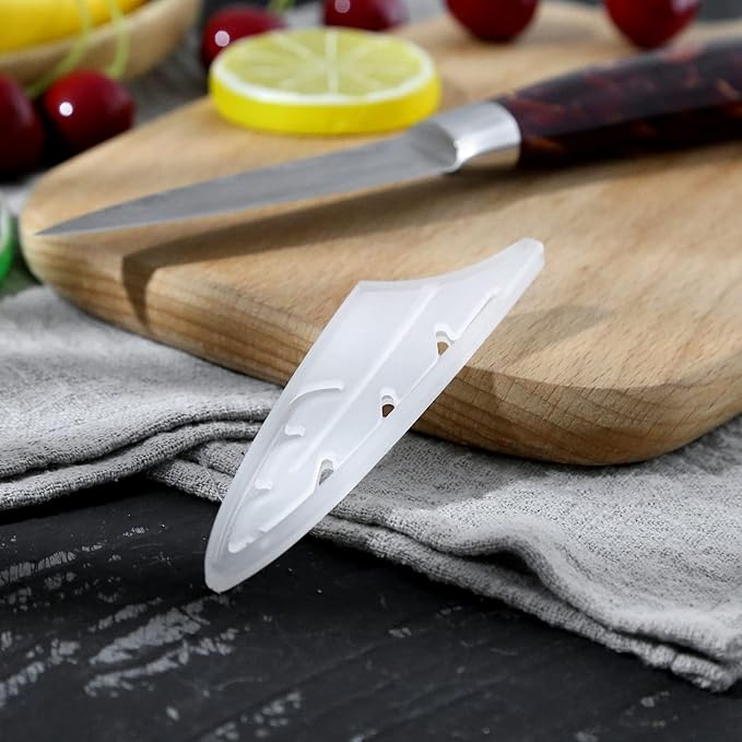 XYJ 2pcs/set Safety Knife Covers Sleeves Knives Edge Guard, Universal Knife Sheath, Fruit, Utility, Paring Knife Case Blade Guards Protector White Kitchen Knife Cover Sleeve