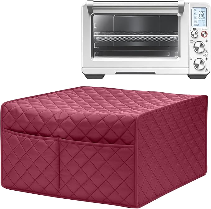 Becony Convection Toaster Oven Cover - Smart Microwave Oven Protector Waterproof Dustproof and Stain Resistant,Outdoor Kitchen Accessories(Red)