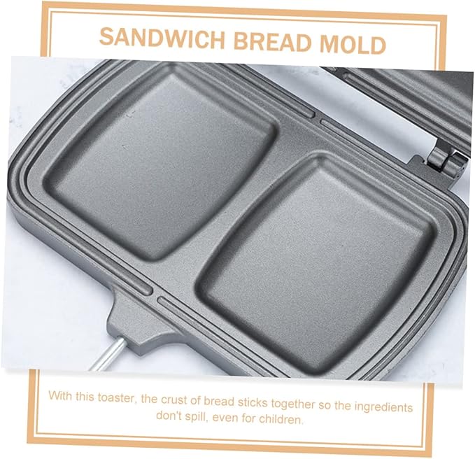 Cabilock Nonstick Double Sided Pan Sandwich Maker Bread Baking Plate Stovetop Press Versatile Kitchen Tool