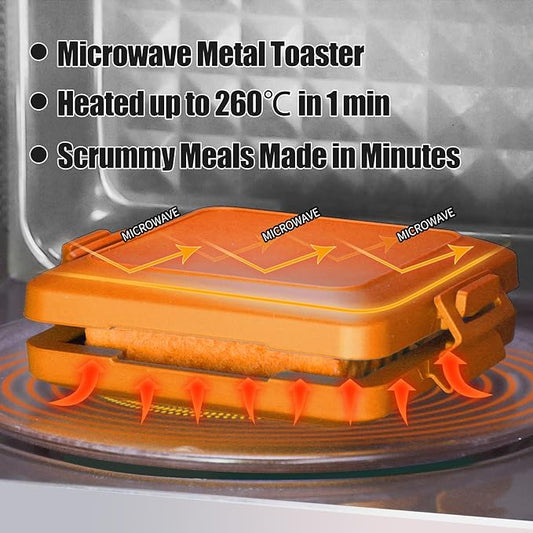 Microwave Sandwich Maker & Waffle Maker 2-in-1 Set - Full Wrap detachable Silicone waffle sandwich maker for Breakfast/meats,Fast Grilled cheese,Dishwasher Safe,Portable for Home/Travel/Gifts