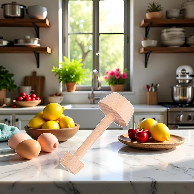 Tart Tamper Pastry Tamper Double Side Wooden Egg Tart Tamper Mold DIY Cake Pastry Pusher for Kitchen Party Baking Tools, Pie, Tart and Quiche Pans（It is 14.8 cm long）