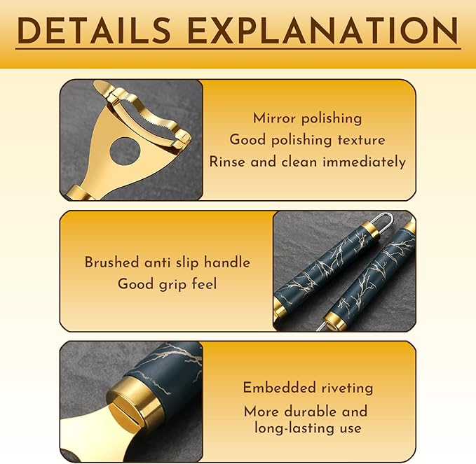2Pcs Corn Peeler & Kernel Remover Tool – Stainless Steel Corn Cob Stripper for Effortless Corn on the Cob, Pepper Seed Corer & Vegetable Slicer – Easy-Clean Multi-Function Kitchen Gadge (Gold)