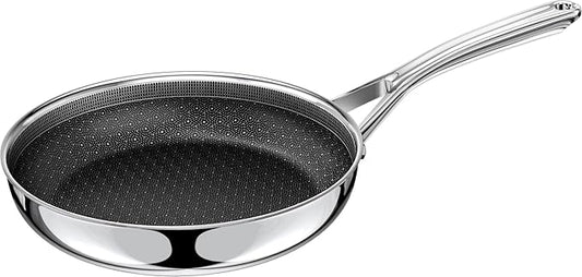 CADIVIZZO Non Stick Frying Pan 8 Inch Stainless Steel Ceramic Skillet,Nonstick Cooking Pan,PFAS PFOA PTFE Free&Non Toxic,Induction Compatible-Gas&Electric Stovetops,Oven&Dishwasher Safe