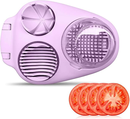 1 Pack Stainless Steel Egg Slicer, Wire Egg Cutter with 3 Slicing Modes for Hard-Boiled Eggs, Strawberries, Grapes, Mushrooms, Fruit & Vegetable Prep Tool