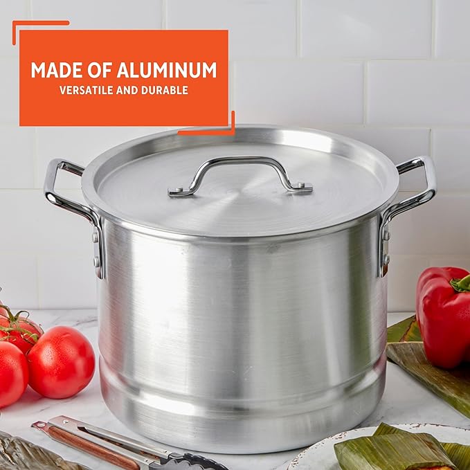 IMUSA 16 Qt Tamale Steamer Vaporera Stock Pot Aluminum Tamalera