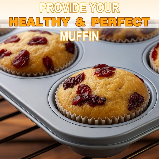 Acellegic 4 Set Mini Muffin Pans Carbon Steel Nonstick Bakeware for Oven Mini Cake Tart Quiche (12-cup)