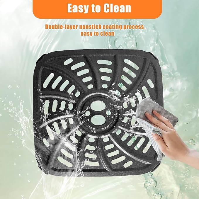 HQT 4QT Air Fryer Grill Pan for Gourmia GAF414 Digital Air Fryers, Upgraded Air Fryer Grill Crisper Plate Tray Rack Insert Grate Grid Shelf for 4QT Gourmia Air Fryer, Nonstick, Dishwasher Safe