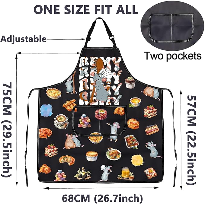 CMNIM Remy Rat Apron - Women's Rat Inspired Chef Apron with Pockets