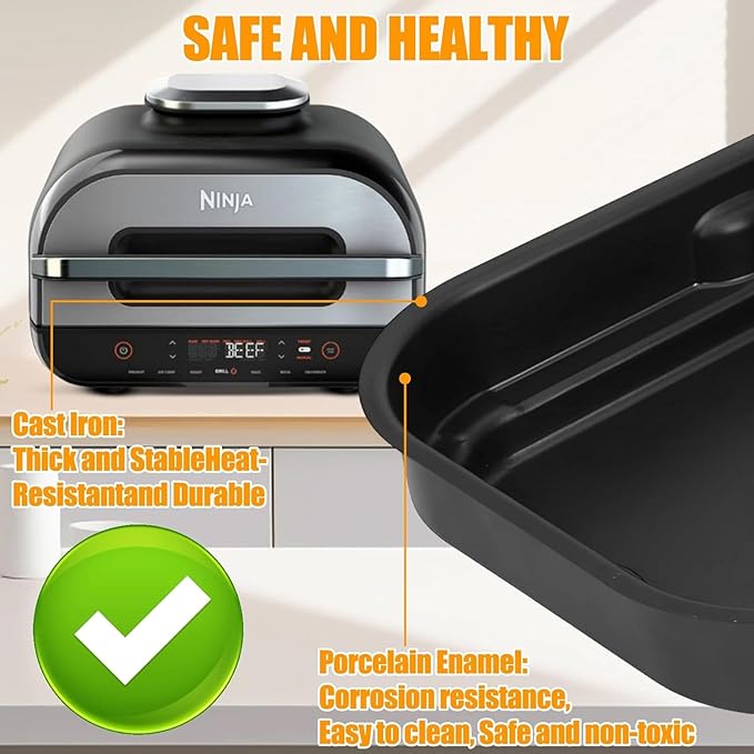 KEESHA Non-Stick Griddle Pan Replacement Part | Compatible with Ninja Foodi FG551, DG651, DG551 Smart XL Indoor Grill | Includes 100PCS Disposable Air Fryer Parchment Paper Liners