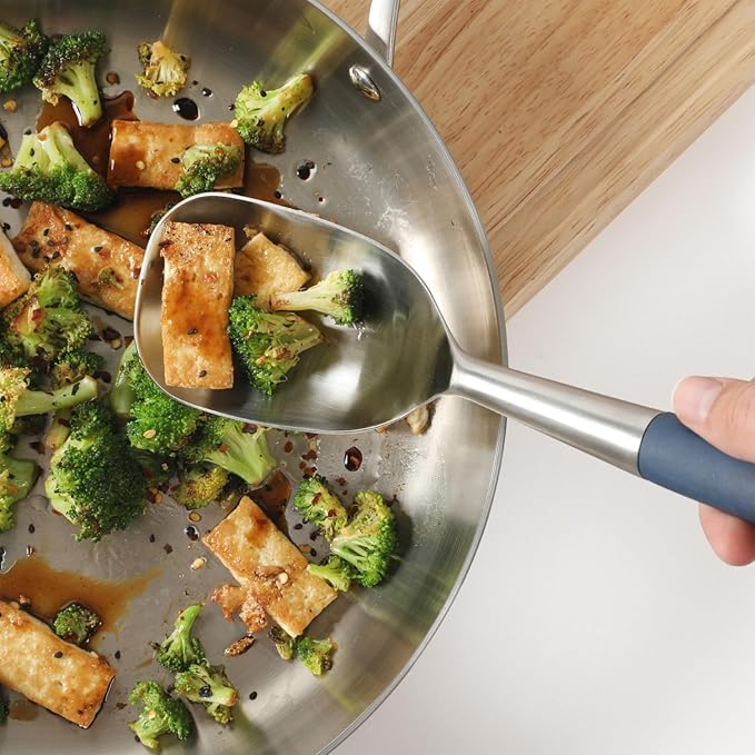 Calphalon Edge Stainless Steel Kitchen Spoon - Navy Blue