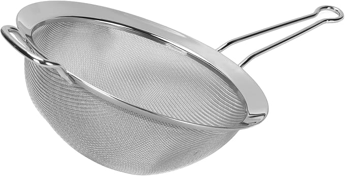 316 Stainless Steel Mesh Strainer, Large Wire Sieve Sifter Colander, Food Strainer Steel Colander with Sturdy Handle for Pasta Fruits Vegetables