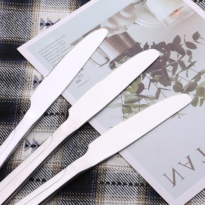 Anbers Stainless Steel Table Knives, Set of 12, Kitchen Dinner Knife Set