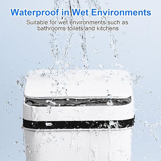 Bathroom Trash Cans with Lid 2 Pack Touchless Automatic Motion Sensor 2.2 Gal & 4 Gal Small Garbage Can, Smart Electric Narrow Garbage Bin for Bedroom Office Kitchen (White)