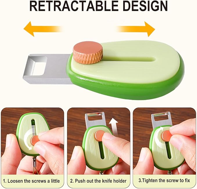 2Pcs Avocado-Shaped Fruit Vegetable Peeler – 2025 New Stainless Steel Blade, Portable Keychain, Ergonomic Design for Apples Cucumbers Potatoes
