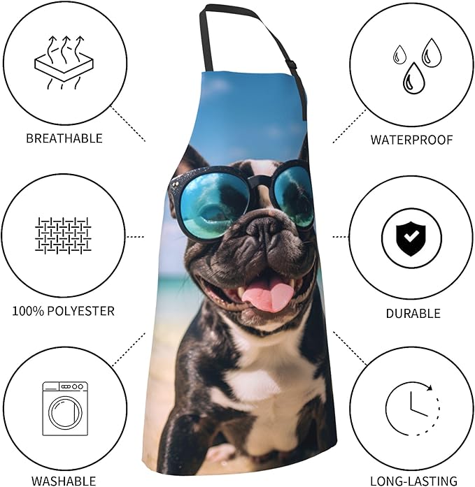 Apron with Pockets Aprons for Women Men Kitchen Chef Apron for Cooking Gardening Server Waitress Painting