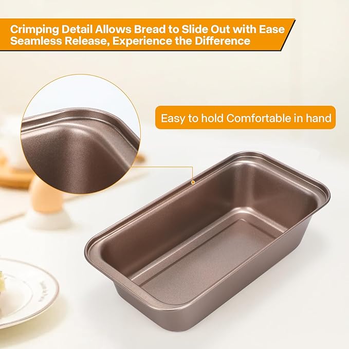 Spmarkt 2pack Loaf Pan, 10inch Banana Bread Pan, Non-Stick Banana Bread Pan, Stackable Bread Pans for Homemade Bread, 10x5inch Small Bread Pans for Baking