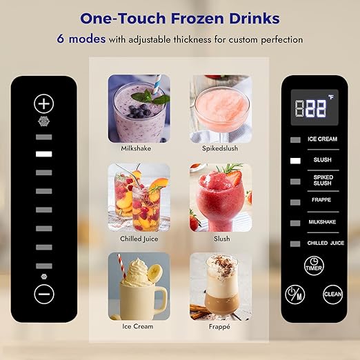 Soft Serve Ice-Cream Maker – 70oz Slushie Machine, No Ice Needed, Self-Cleaning with One-Touch Reservation & 6 Preset Programs for Sorbet, Frozen Margaritas, Milkshakes, Frappés and More