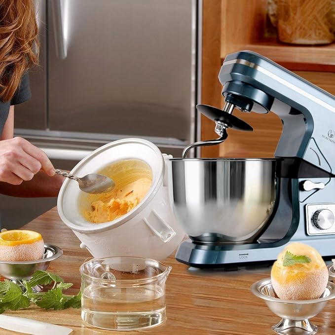 MURENKING Stand Mixer,5.3-Qt & 500W & 6+P Speed MK36 Tilt-Head Kitchen Electric Food Mixers Home Baking Dough Machine with Accessories (Gray Blue)