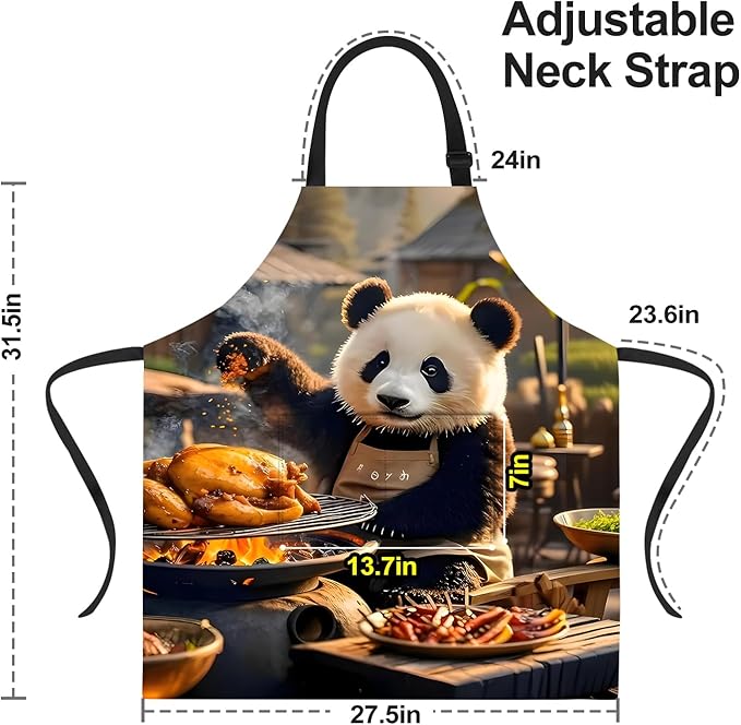 Funny Cat Apron with 2 Pockets Waterproof for Men Women Kitchen Garden Decor